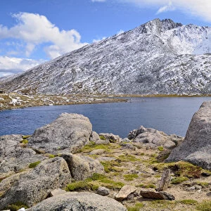 Summit Lake with Mount Evans, Mount Evans Wilderness Arapaho National Forest, Idaho Springs, Colorado, USA