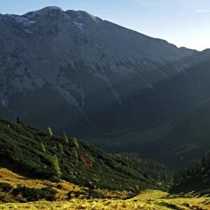 Summit of Mt. Predigtstuhl in the Wettersteingebirge range in Leutasch, Tyrol, Austria, Europe