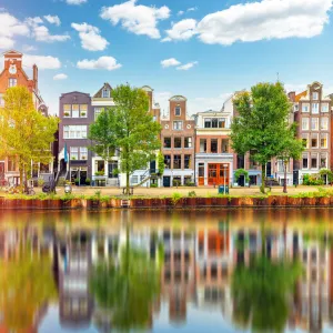 Sunlight and architecture reflections in Amsterdam, Holland