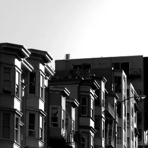 North Beach Victorians at Sunset Print North Beach Victorians at Sunset Print