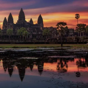 Sunrise with Angkor Wat, Siem Reap, Cambodia