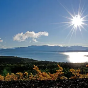 Sunrise over Desdeash Lake, Yukon terr. Canada