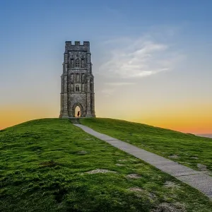 Glastonbury Tor Sunrise Print Glastonbury Tor Sunrise Print