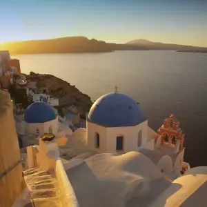 Santorini Caldera Sunrise Print Santorini Caldera Sunrise Print