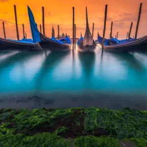 Sunrise scene of Gondola pier in Venice Sunrise scene of Gondola pier in Venice
