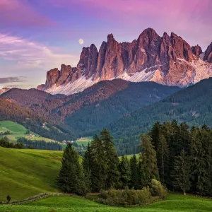 Sunset in dolomite alps