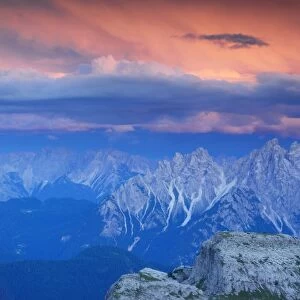 After the sunset in the Dolomites