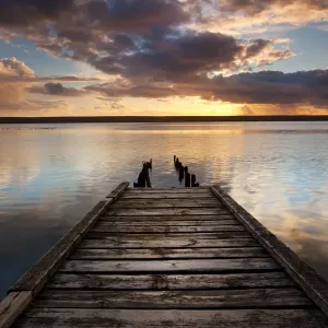 Winter Sunset over Dorset Jetty Print