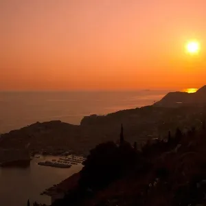 Sunset Over Dubrovnik and Adriatic Sea Sunset Over Dubrovnik and Adriatic Sea