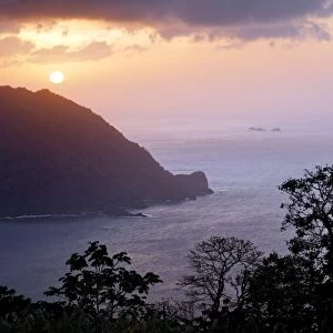Sunset at Flagstaff Hill lookout, Man OWar Bay, Charlotteville, Tobago, Trinidad and Tobago