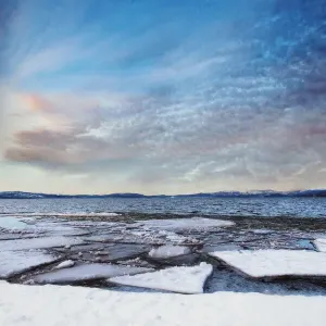 Sunset Over Frozen Lake Tahoe Sunset Over Frozen Lake Tahoe