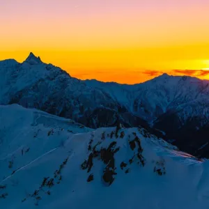 Sunset of Japanese Northern Alps Sunset of Japanese Northern Alps