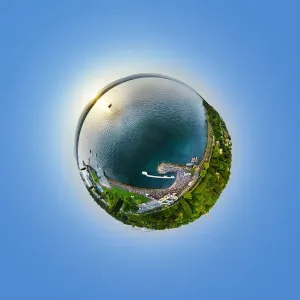 360° Aerial Print of Sunset on Lake Geneva 360° Aerial Print of Sunset on Lake Geneva