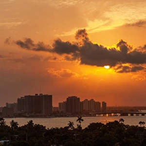 Sunset over Miami Beach, Florida, USA