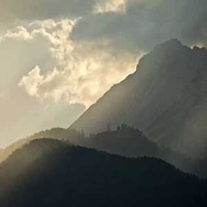 Sunset over Mt Bettelwurf, Karwendel Range, Tyrol, Austria