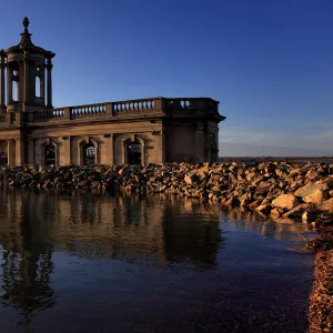 Sunset over Normanton church, Rutland Water