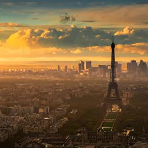 Sunset Panorama view of Paris
