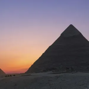 Sunset at the Pyramids, Giza, Cairo, Egypt Sunset at the Pyramids, Giza, Cairo, Egypt