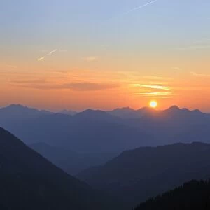 Sunset, Stripsenjochhaus, Wilder Kaiser, Tyrol, Austria, Europe