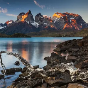Torres del Paine National Park Print: Sunset over Lago Pehoe Torres del Paine National Park Print: Sunset over Lago Pehoe