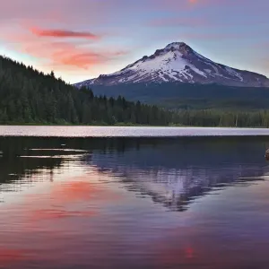 Sunset at Trillium Lake with Mount Hood