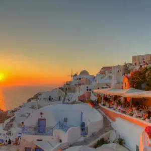 Sunset view from in Santorini Sunset view from in Santorini