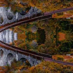 Surreal picture with mirror effect of stunning bridge with Moebius effect Surreal picture with mirror effect of stunning bridge with Moebius effect