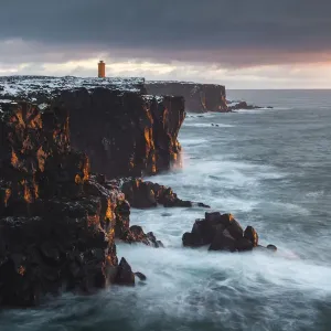 Phare de Svortuloft, Snaefellsnes en Islande. Phare de Svortuloft, Snaefellsnes en Islande.