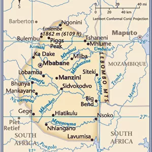 Swaziland country map