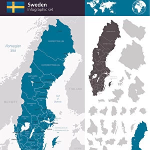 Sweden - Infographic map - illustration