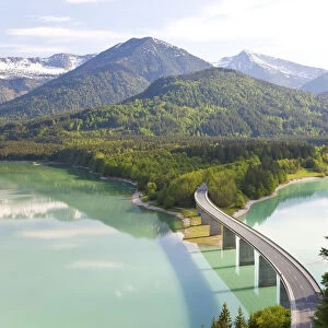 Sylvenstein Lake and Bridge Bavarian Alps, Germany