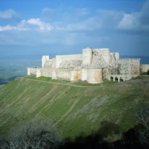 Syria, Krak des Chevaliers, fortress on hilltop