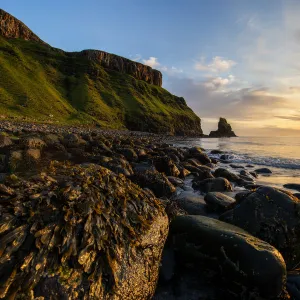 Talisker Beach in the sunset time, Isle of Skye