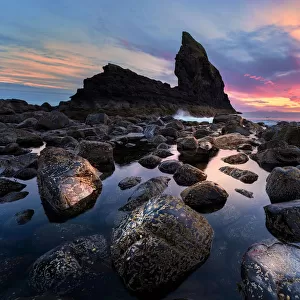 Talisker Beach with twilight time, Isle of Skye