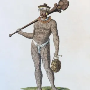 Tattooed Nukahi Warrior Print
