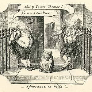 Tax humour ignorance is bliss Cruikshank 19th century cartoon