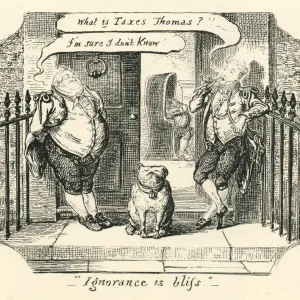 Tax humour ignorance is bliss Cruikshank 19th century cartoon