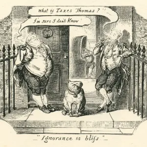 Tax Humour Ignorance is Bliss Print, 1828 Etching on paper Tax Humour Ignorance is Bliss Print, 1828 Etching on paper