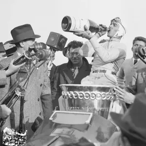 Tazio Nuvolari Drinking Champagne After Winning Race Print Tazio Nuvolari Drinking Champagne After Winning Race Print