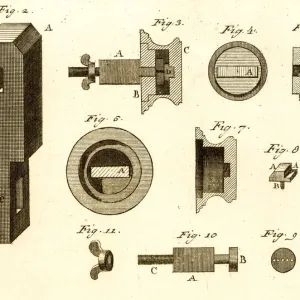 Technical drawing 18th century engraving