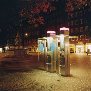 Telephone Booths at Night