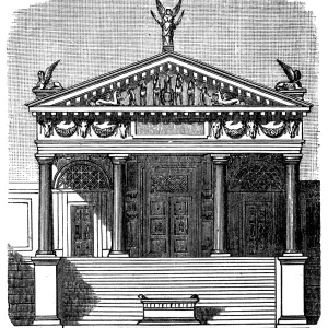 Temple of Jupiter Antique Print Temple of Jupiter Antique Print