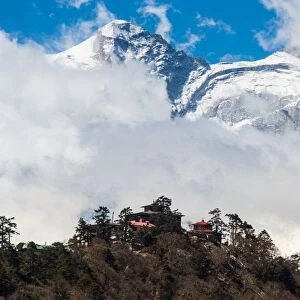 Tengboche Monastery with Kongde mountain background