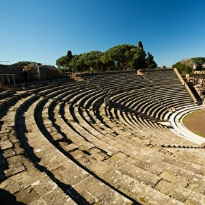 The theatre in the Ancient Roman harbour city of Ostia Antica in Rome, Italy