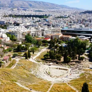 Theatre of Dionysus and Acropolis Museum, Athens, Greece Theatre of Dionysus and Acropolis Museum, Athens, Greece