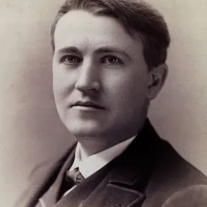 Thomas Edison Portrait Print - Young American Inventor Thomas Edison Portrait Print - Young American Inventor