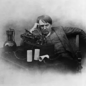 Thomas Edison with his Phonograph Thomas Edison with his Phonograph
