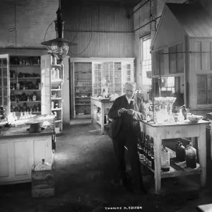 Thomas Edison Standing in Laboratory Thomas Edison Standing in Laboratory