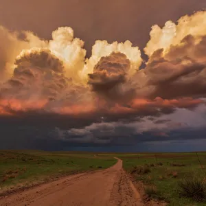 Thunderstorm towers, Nebraska. USA