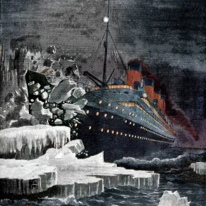 The Titanic Colliding With An Iceberg 1912 The Titanic Colliding With An Iceberg 1912